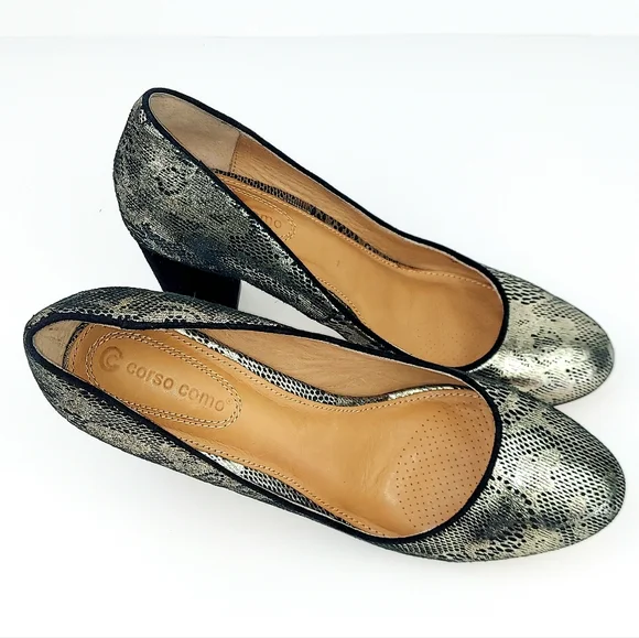 Anthropologie Corso Como Anya Pumps Metallic Lace 7.5 - Picture 13 of 14